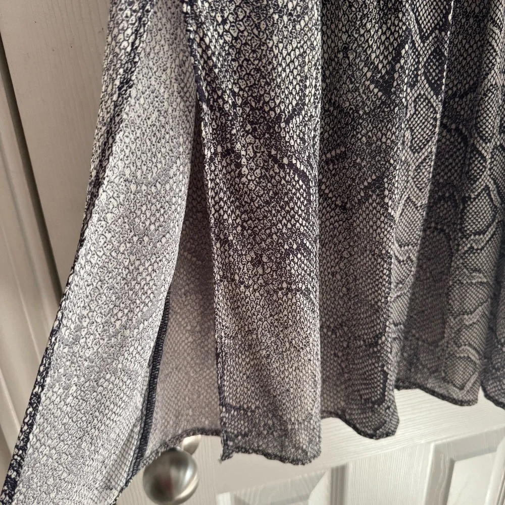 Anthropologie Gray Snakeprint Midi Skirt